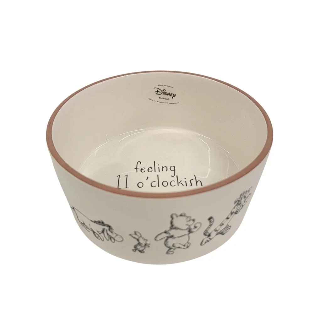 Rae Dunn Disney Winnie the Pooh Pet Bowl Feeling 11 O'clockish Ceramic Dog Dish